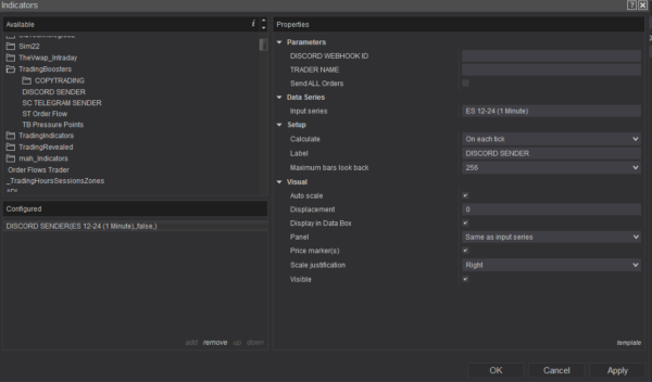 ST Discord Sender for NinjaTrader 8